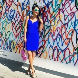 Boutique Cobalt Blue Strappy Mini Shift Dress XS